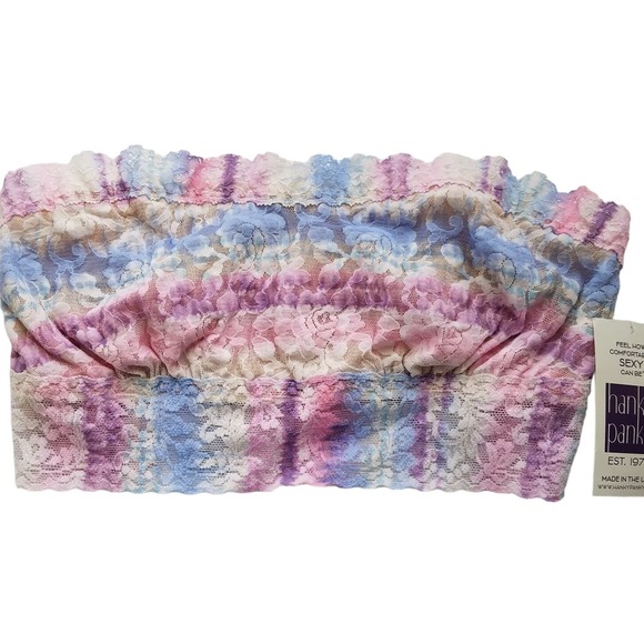 Hanky‎ Panky Bralette Lace Bandeau Bra Blue Multi Small NWT $52 - Picture 1 of 4
